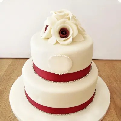 2 Tier Ruby Wedding  Cake (3.5 Kg)
